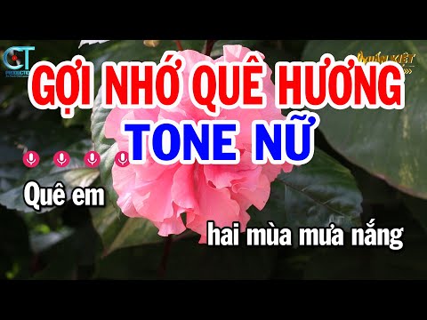 Karaoke Gợi Nhớ Quê Hương Tone Nữ Em Nhạc Sống Mới || Karaoke Tuấn Kiệt
