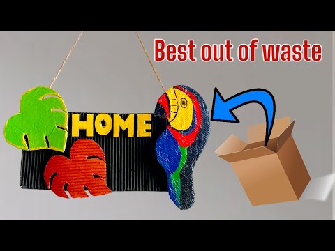Diy cardboard bird craft / Welcome wall hanging / How to make welcome wall decor