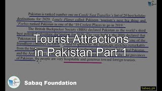 Tourist Attractions in Pakistan Part 1