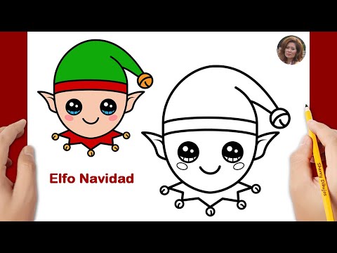 Cómo dibujar un elfo o duende kawaii | Dibujos de Navidad para dibujar