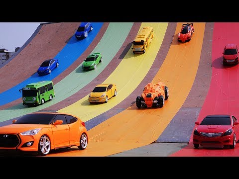 Hello carbot  tayo bus color slide play 헬로카봇 타요 색깔 미끄럼틀 놀이