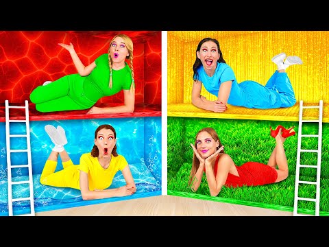 बिस्तर के नीचे गुप्त कमरे चार रंगों की चुनौती | मजेदार स्थितियां Fun Teen
