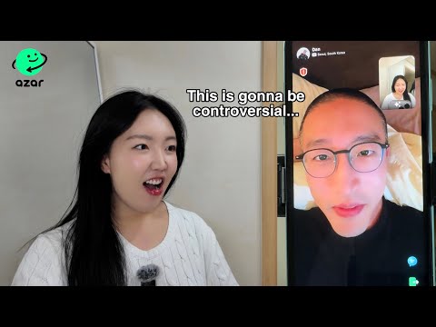 Korean men answer on whether men should pay on the first date! AZAR (funny random chat)