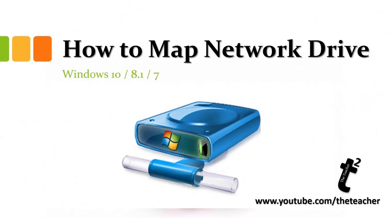 How to Map Network Drives in Windows 10 / 8.1 / 7 Tutorial - The Teacher