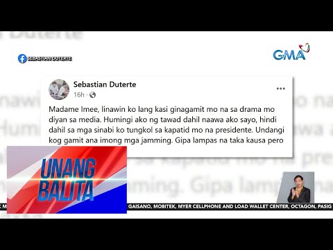 Paglilinaw Ni Davao City Mayor Sebastian Duterte Kay Sen Imee Marcos Videos Gma News Online