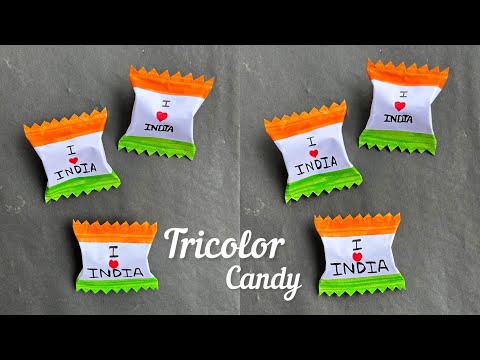 Independence Day Art | 15 August Drawing🇮🇳 | Paper Gift Ideas💡| Tricolor Candy #papercraft #india