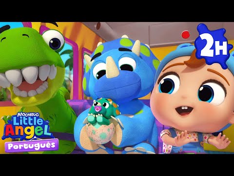 As rodas do ônibus dos dinossauros gira, gira 🚌🦖 Little Angel Brasil | Músicas Infantis
