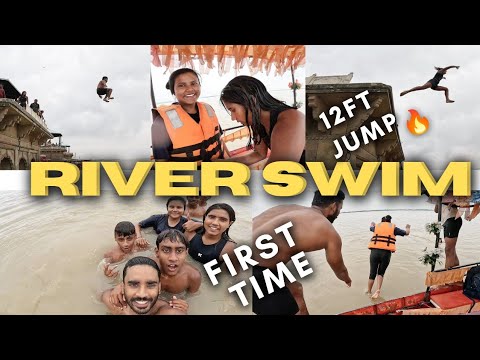 Girl Tries River Swimming for the First Time  - Deep Water Swimming & Vlog