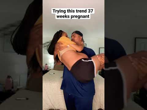 Trying this trend 37 weeks pregnant #shorts