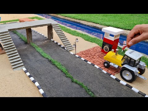 Top diy tractor the most creatives  mini rustic! making miniature for water pump| concrete bridge 2