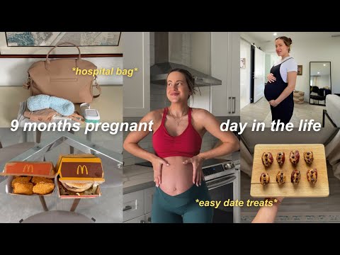 *9 MONTHS PREGNANT* DAY IN THE LIFE 🤰 packing my hospital bag, making date treats, running errands!