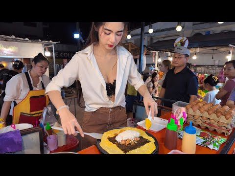 The Most Popular Omelet in Vientiane Night Market - Laos Street Food