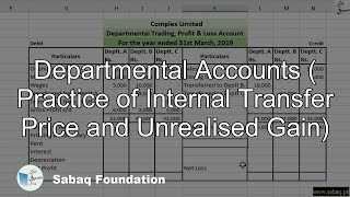 Departmental Accounts ( Practice of Internal Transfer Price and Unrealised Gain)