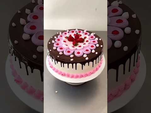 Pink colour 💕 chocolate 🍫কেক 🎂 design 💚💐ll#shorts #ytshorts #cake #trending #viralvideo