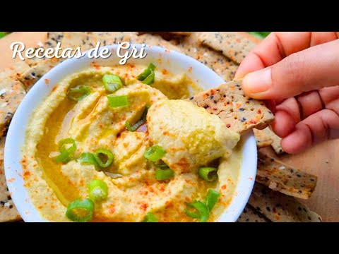 Crema de Garbanzos, HUMMUS, FÁCIL y DELICIOSO - Recetas de Gri - Saludable y Vegano