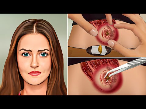 ASMR Cockroach Treatment Infected Girl From Navel | treatment 2d Animation | Skincare | Satisfying