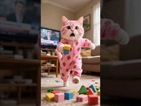 🙏❤️😸Cat mom in danger in the air, kittens shocked to rescue her back#iacat #funny #cute #cutecat