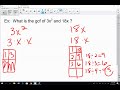 Finding the GCF of Monomials