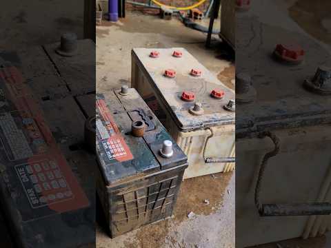 The damaged battery head is repaired.