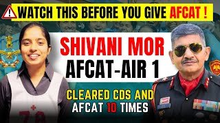 AFCAT AIR 01 Shivani Mor | Strategy Revealed | Cleared CDS 10 Times | BOAC Student |🎯Must Watch