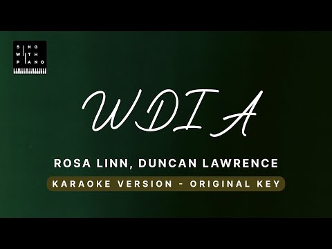 WDIA – Rosa Linn, Duncan Lawrence (Original Key Karaoke)- Piano Instrumental Cover, Lyrics, Tutorial