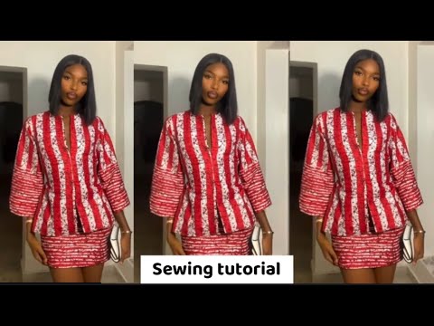 How to cut and sew this trendy 2 piece with a front slit and belt