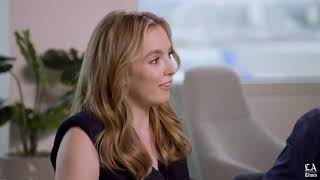 Jodie Comer speaking to LA Times about what scared her the most about playing Villanelle