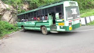 Palani To Valparai Route Bus Turning 11/40 Hairpin Bend Driving Hills Pollachi