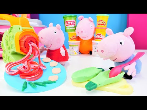 Kochvideo mit Peppa Wutz für Kinder. Zucchini-Schiffchen. Spielzeug Video auf Deutsch