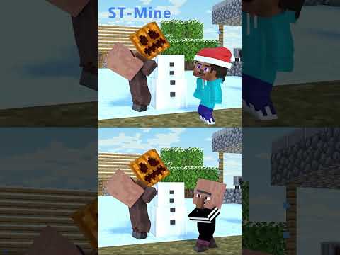 Baby Steve VS Bad Villager. Christmas shorts. #shorts