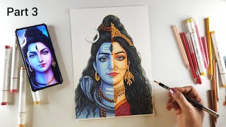 Draw with me - MAHASHIVRATRI DRAWING, shivratri drawing tutorial, PART 3, Shiv ji drawing, Parvati
