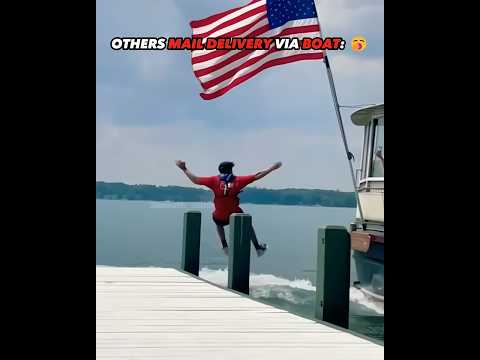 Others Mail Delivery Via Boat VS This MAN 💀 | #edit #viralvideo #skulledit #newyork #usa