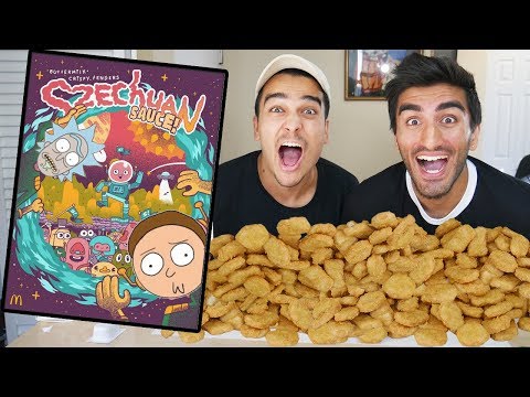 100 Chicken Nugget Challenge WITH SZECHUAN SAUCE FROM RICK AND MORTY!