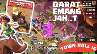 ROOT RIDER EMANG BIKIN ULAH CLASH OF CLANS TOWN HALL 16