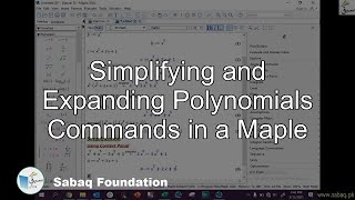 Simplifying and Expanding Polynomials Commands in a Maple