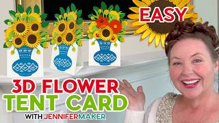 🌻 Easy 3D Bouquet Tent Card: Flowers Stand Up On Their Own! 🌻