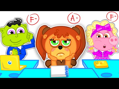 Lion Family | Children show that knowledge is the most important at school | Cartoon for Kids