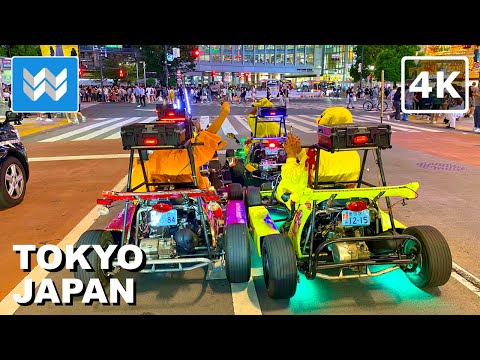 [4K] Tokyo Street Go Kart at Night 2024 Shibuya Harajuku Shinjuku Japan 🇯🇵 POV Driving Tour 🎧