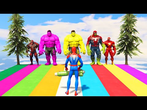 GTA 5 Epic Ragdolls SPIDERMAN VS THE AVENGERS AND MINIONS | Euphoria Physics Funny/Fails ep.21