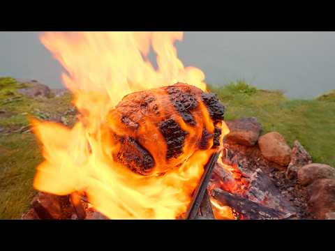 Mein schwarzer Reise-Fleischkoffer in Norwegen gegrillt - ASMR Outdoor Cooking