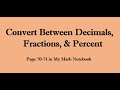 Converting Decimals, Fractions, and Percentages