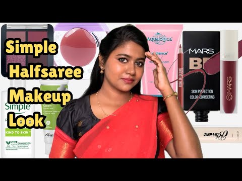 Half Saree Makeup look ❤️ #grwm #affordablemakeup #simplemakeup #tamil