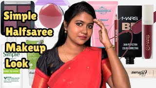 Half Saree Makeup look ❤️ #grwm #affordablemakeup #simplemakeup #tamil