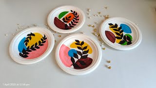 Boho painting ideas 💡 Boho Art || Boho painting on plate