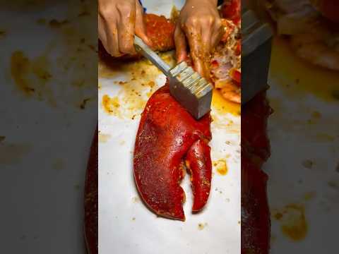 CRACKING a GIANT LOBSTER with My Bare Hands | Extreme ASMR Satisfaction #youtubeshorts #giantlobster