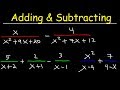 Adding and Subtracting Rational Expressions with Unlike Denominators