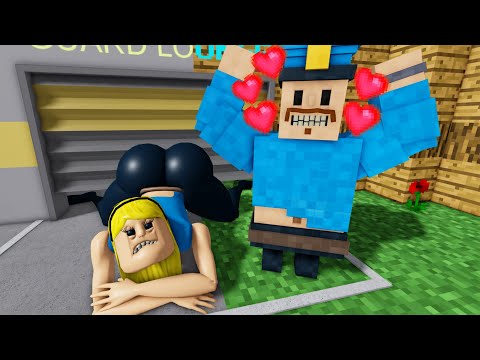 BARRY WOMAN STUCK? MINECRAFT BARRY FALL IN LOVE in BARRY'S PRISON RUN! #roblox #obby