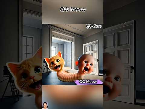 Cat and Baby Wild Adventure, Worm Merged🪱#cat #baby#story