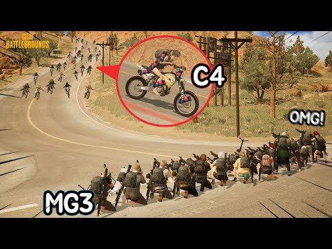 와!! C4장착한 수십대의 더트바이크 vs MG3 부대!! 미친대결!! [C4 dirt bike vs MG3 squad]