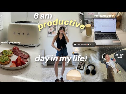 productive daily vlog 🎧☕️ | hot girl walk, organizing work, label my calendar, self care evening